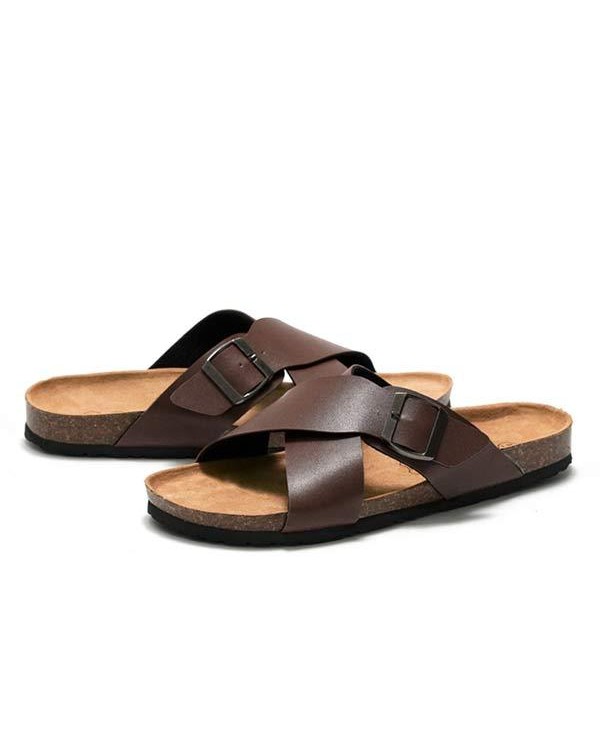 MEN'S CROSS STRAP SLIPPERS 99577710